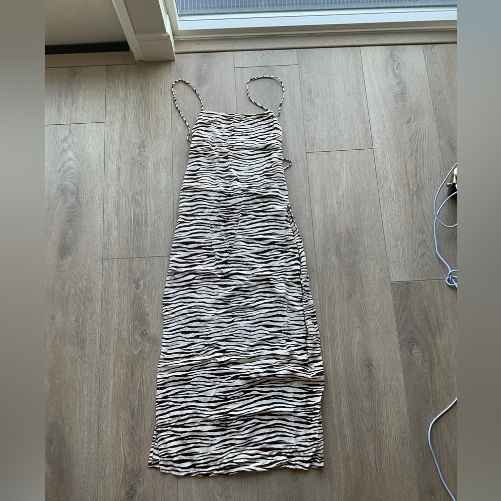 Motel rocks backless zebra dress